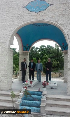 تجلیل از شهدای گمنام دانشگاه آزاد اسلامی رامسر توسط رئیس، معاونین و مدیران دانشکده فنی ملاصدرا پس از دیدار با سرپرست جدید دانشگاه آزاد رامسر جتاب دکتر یکرنگی